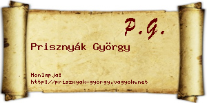 Prisznyák György névjegykártya